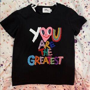 Black Kids T-Shirt with Colorful Lettering